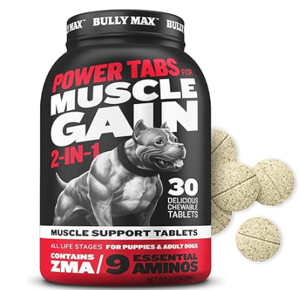 Bully Max 2-in-1 Muscle Builder Power Tabs for Puppies & Adult Dogs