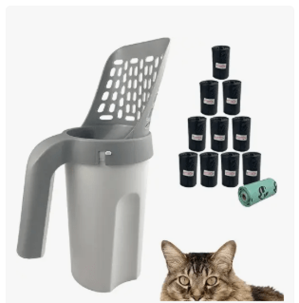 Cat Litter Scooper with Trash Container