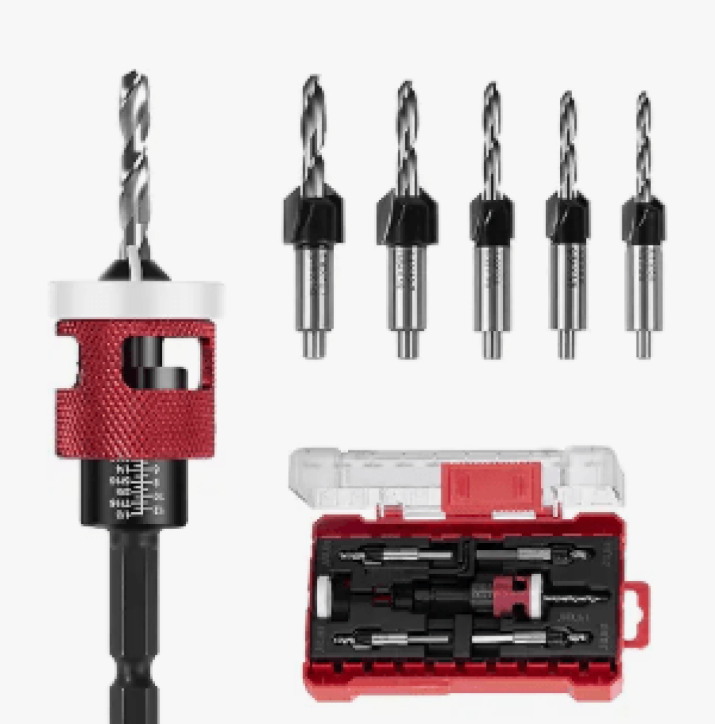 Countersink Drill Bit Set - 5 Pcs Countersink Drill Bit