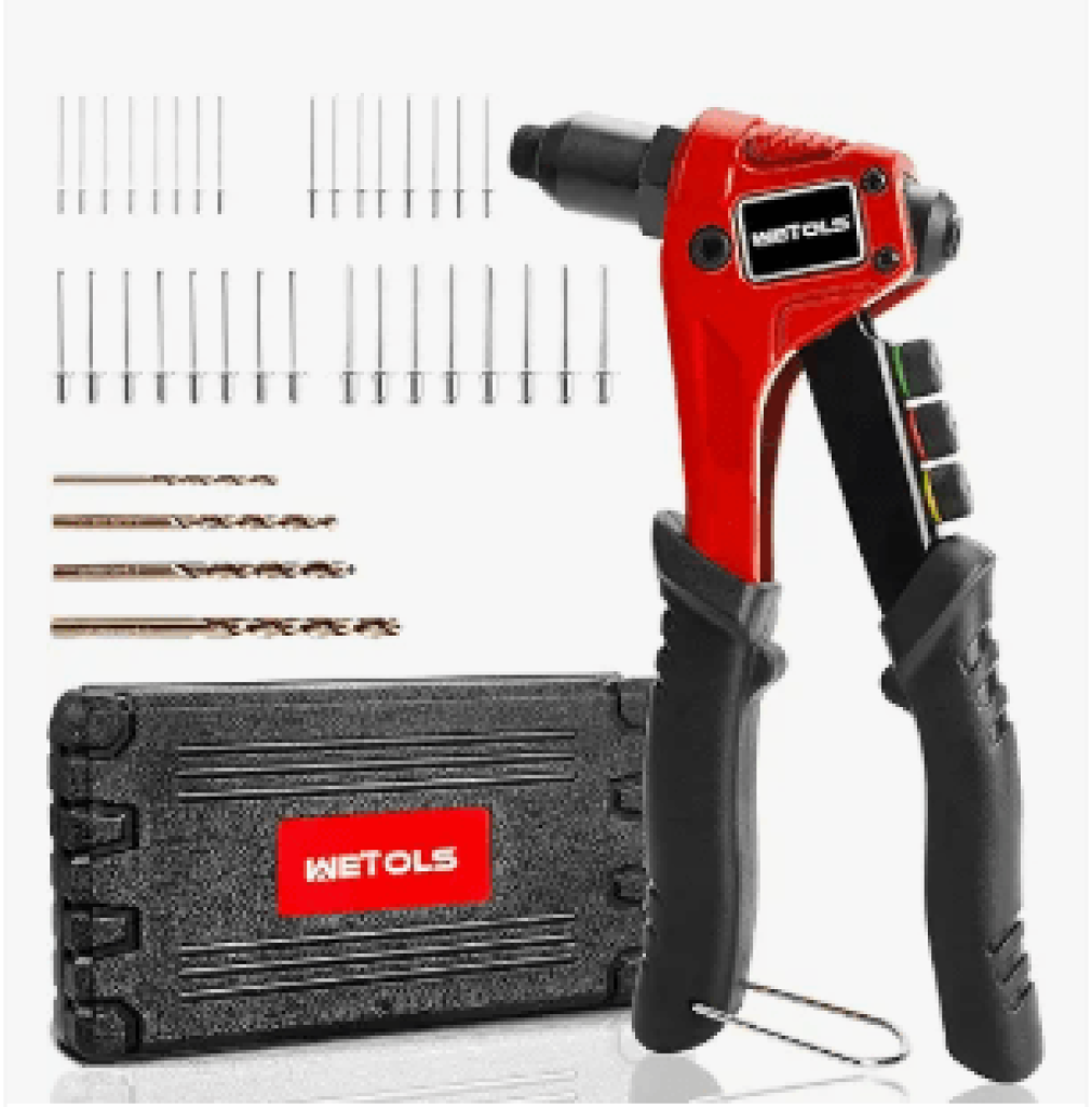 WETOLS Pop Rivet Gun Kit with 200 Blind Rivets