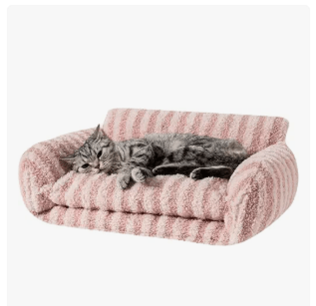 Hollypet Cat Bed Fluffy Plush Mutifuctional Double-Layer Soft Pet Couch