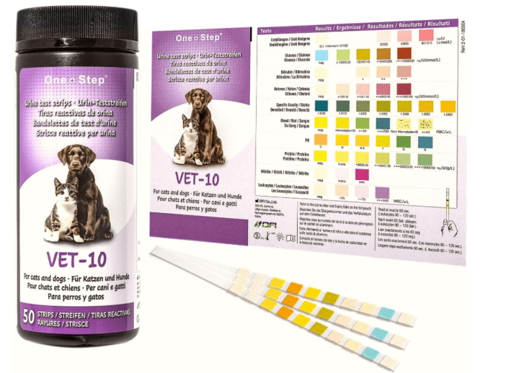 One Step Pet Urine Testing Strips, 50 x Urinalysis Parameter 